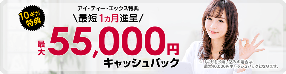 アイ・ティー・エックスのドコモ光キャッシュバックキャンペーン